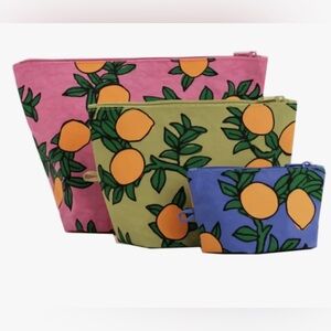 BAGGU Orange Tree Go Pouch Set - NWT
